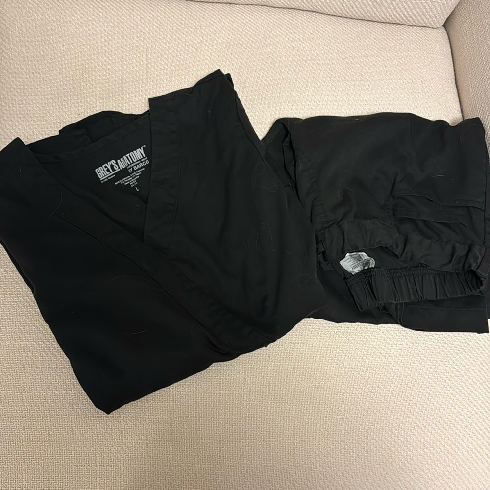 Greys anatomy black scrub set - large